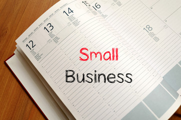 Small business text concept on notebook