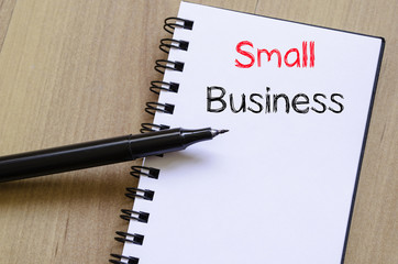 Small business text concept on notebook
