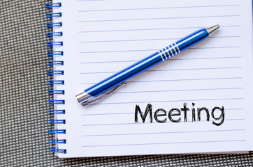 Meeting text concept on notebook