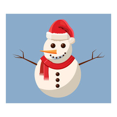 Snowman icon in cartoon style isolated on white background vector illustration