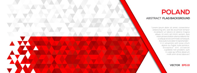 Abstract polygon Geometric Shape background.Poland flag