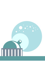 space observatory building flat icon