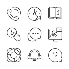 basic support thin line icons