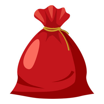 Santa sack icon in cartoon style isolated on white background vector illustration