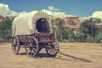 Deurstickers Covered wagon © Patricia