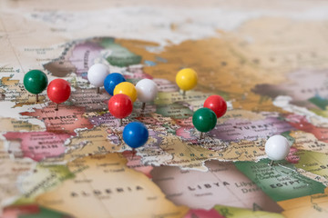 Pins on map