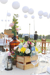 Decorated wedding table