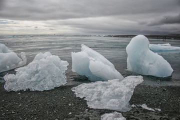 Ice chunks in lake