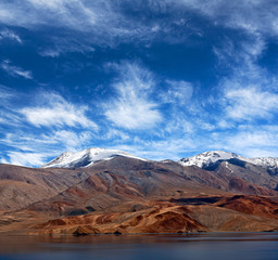 Naklejka na ściany i meble Tso Moriri lake in Ladakh, Jammu and Kashmir, North India.