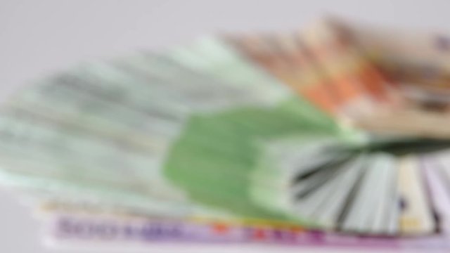 Euro banknotes of different nominal values
