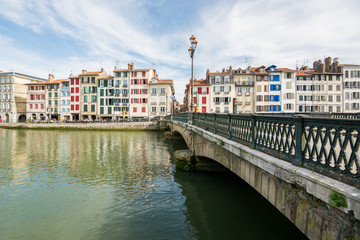 traditional houses at bayone, france