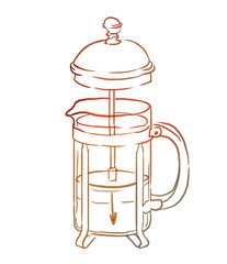 French press with coffee