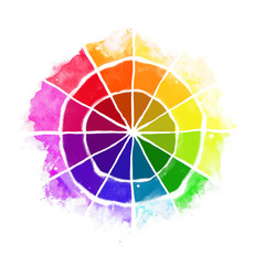 Obraz premium Handmade color wheel. Isolated watercolor spectrum.