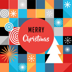 Merry Christmas, geometric abstract background, poster, theme and scandinavian style background pattern
