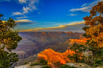 Sunset overt the grand Canyon South rim Arizona