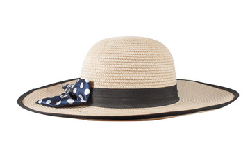 Beautiful summer hat isolated on white background.