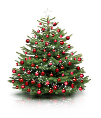 Fototapeta premium Traditionell geschmückter Weihnachtsbaum