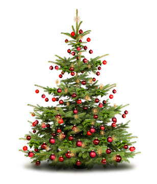 Traditionell geschm&uuml;ckter Weihnachtsbaum