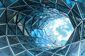 Foto auf Acrylglas huge hole in a contemporary building in Frankfurt. © Oleksii Sergieiev