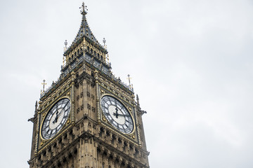 Fototapeta na wymiar London the Big Ben Tower clock Detail England