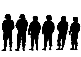 People of special police force on white background