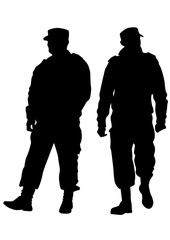 People of special police force on white background