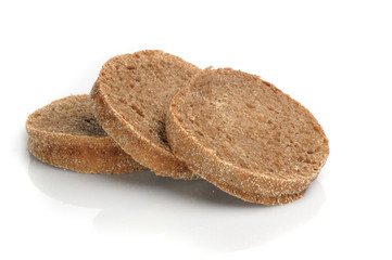 sliced rye bread , isolated on white