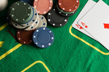 Poker cards and chips concept.