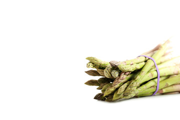 Fresh green asparagus isolated on a white