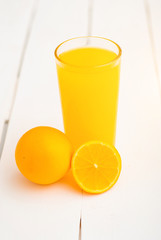 Colorful citrus fruits on the rustic white background.