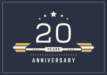 Twenty years anniversary celebration logotype. 20th anniversary logo.