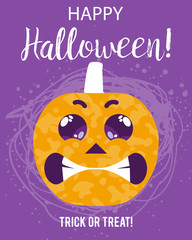 Halloween glamorous sparkling pumpkin