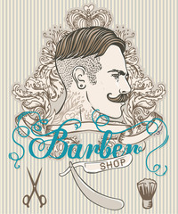 Hipster Barber Shop Business Card design template.