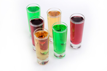 Transparent glass cup with a carbonated beverage