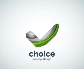 Fototapeta premium Vector choice concept, tick logo template
