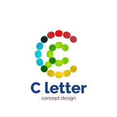 Vector modern minimalistic dotted letter concept logo