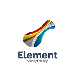 Vector flowing abstract shape, logo template