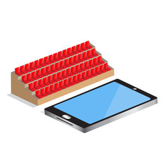 mobile or smartphone empty screen with stadium seats live on mob