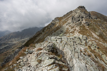 Foggy weather in mountains