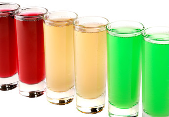 Transparent glass cup with a carbonated beverage