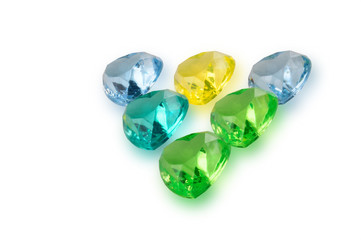 composition of multicolored rhinestones, softfocus