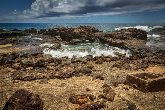 Coastal dump-site Kauai, Hawaii