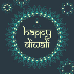 Happy Diwali Hindu festival greeting card design.