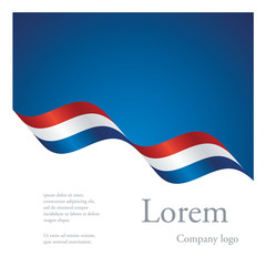 New brochure abstract design modular pattern of wavy flag ribbon of Netherlands