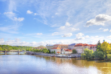 Fototapeta na wymiar River Vltava. Prague