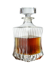 crystal decanter of whiskey. photo isolated on white background