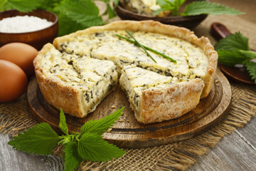 Pie with nettle