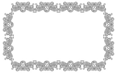 Vector frame with cherub in vintage style. Custom element for design artworks.