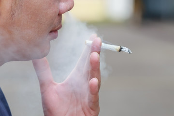 Man smoking cigarette