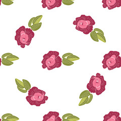 Rose claret handmade on white background vector art abstract creative pattern